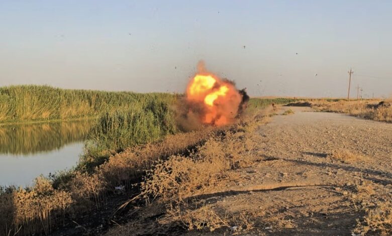 اللواء 16 بالحشد الشعبي يزيل خطر 200 لغم مضاد للأشخاص جنوب كركوك