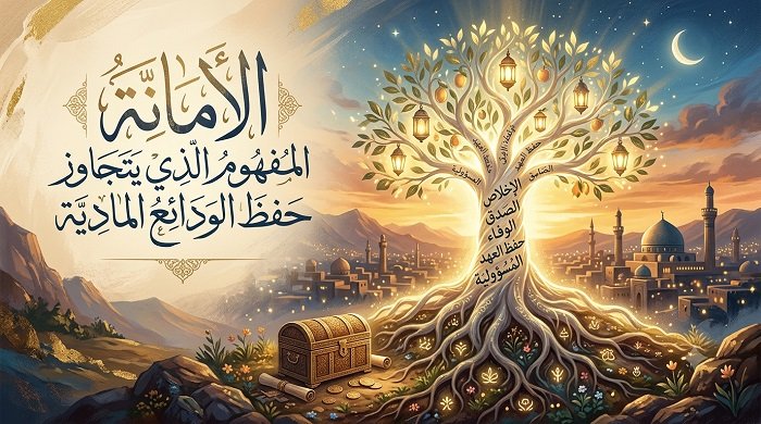 الأمانة خُلقٌ عظيم يتفرع منه الوفاء، والصدق، والأمن.